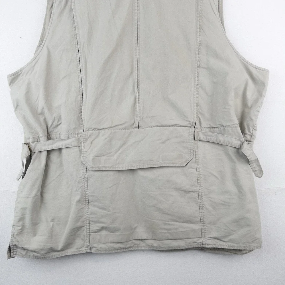 90's Vtg Eddie Bauer Vest Men's 2XLT Beige Fishing Jacket Hunting Cargo *Read